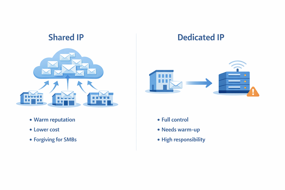 Shared IP vs Dedicated IP for cold email comparison