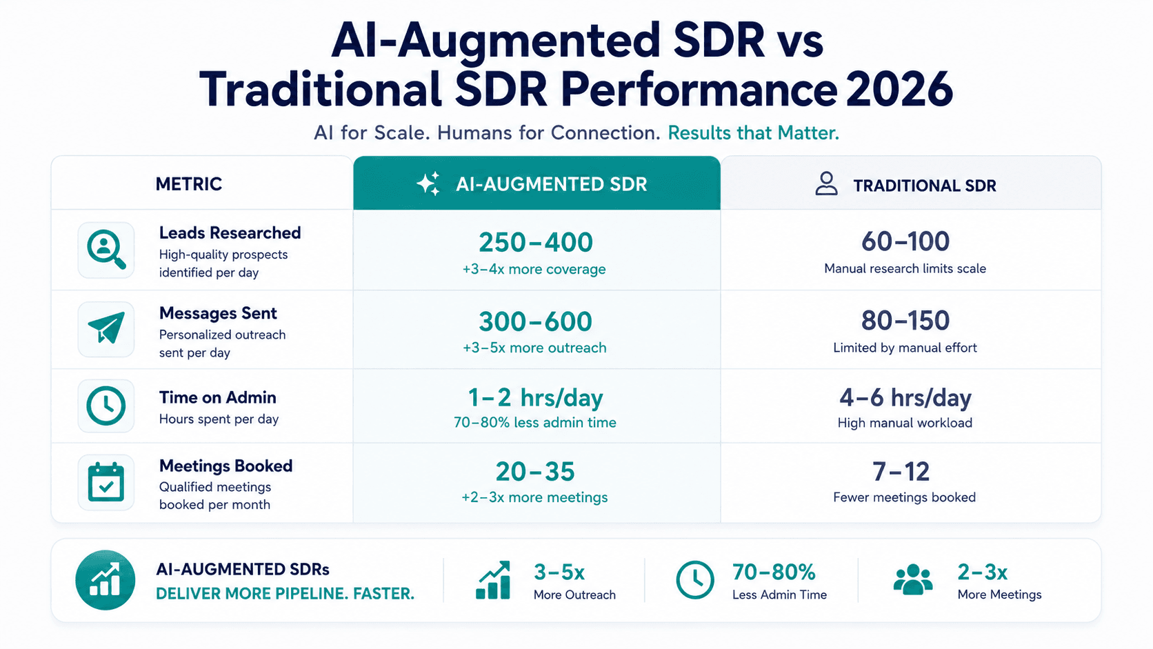 AI SDR vs Human SDR Performance 2026