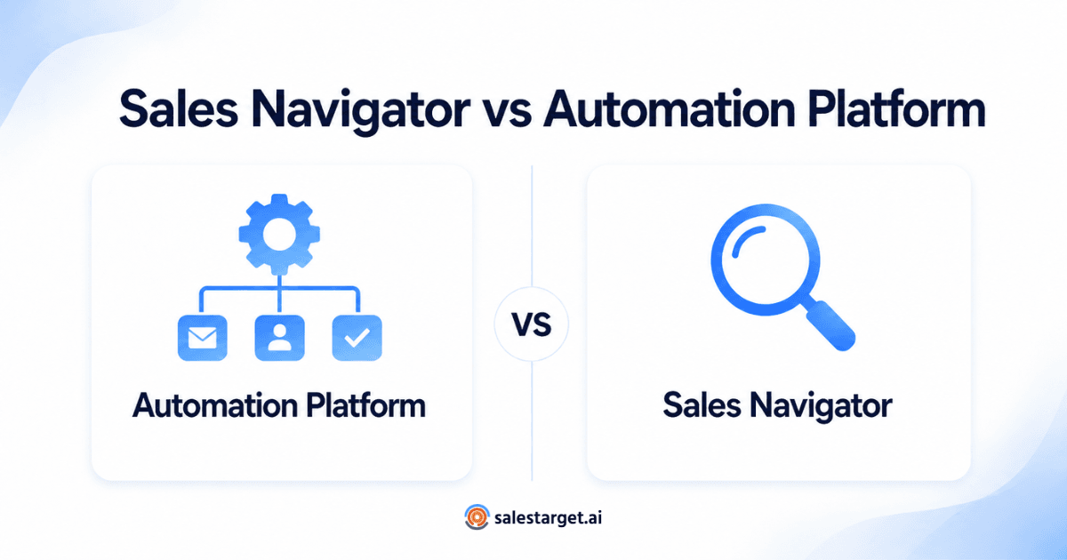 Comparison of a LinkedIn Automation Platform and LinkedIn Sales Navigator for B2B outbound teams.png