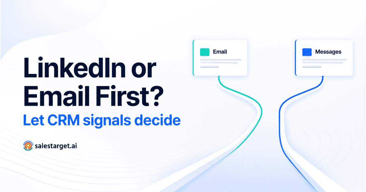  SaaS visual showing LinkedIn vs email decision split