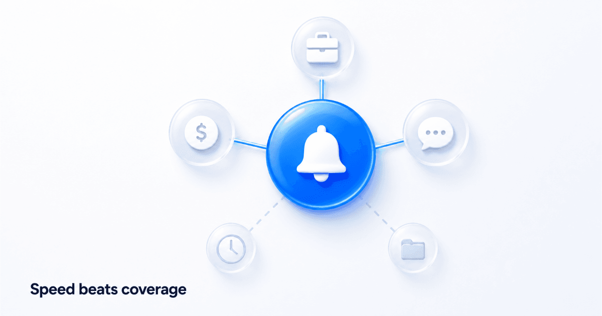 Premium SaaS visual showing signal-based outreach timing