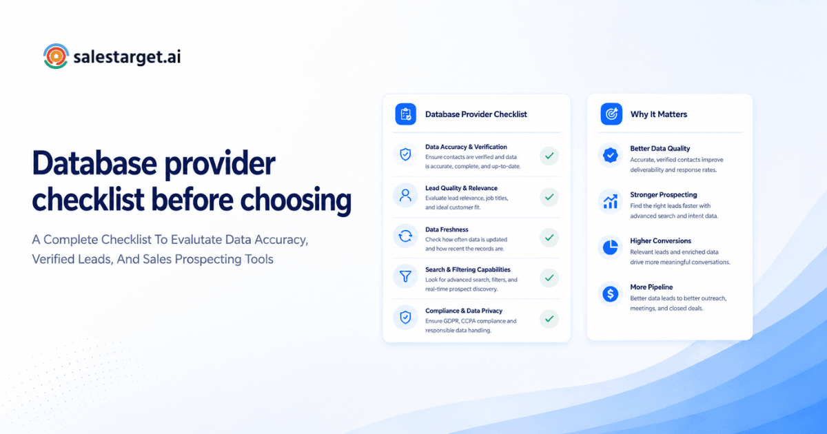 10 Things to Check Before Choosing the Right B2B Database Provider