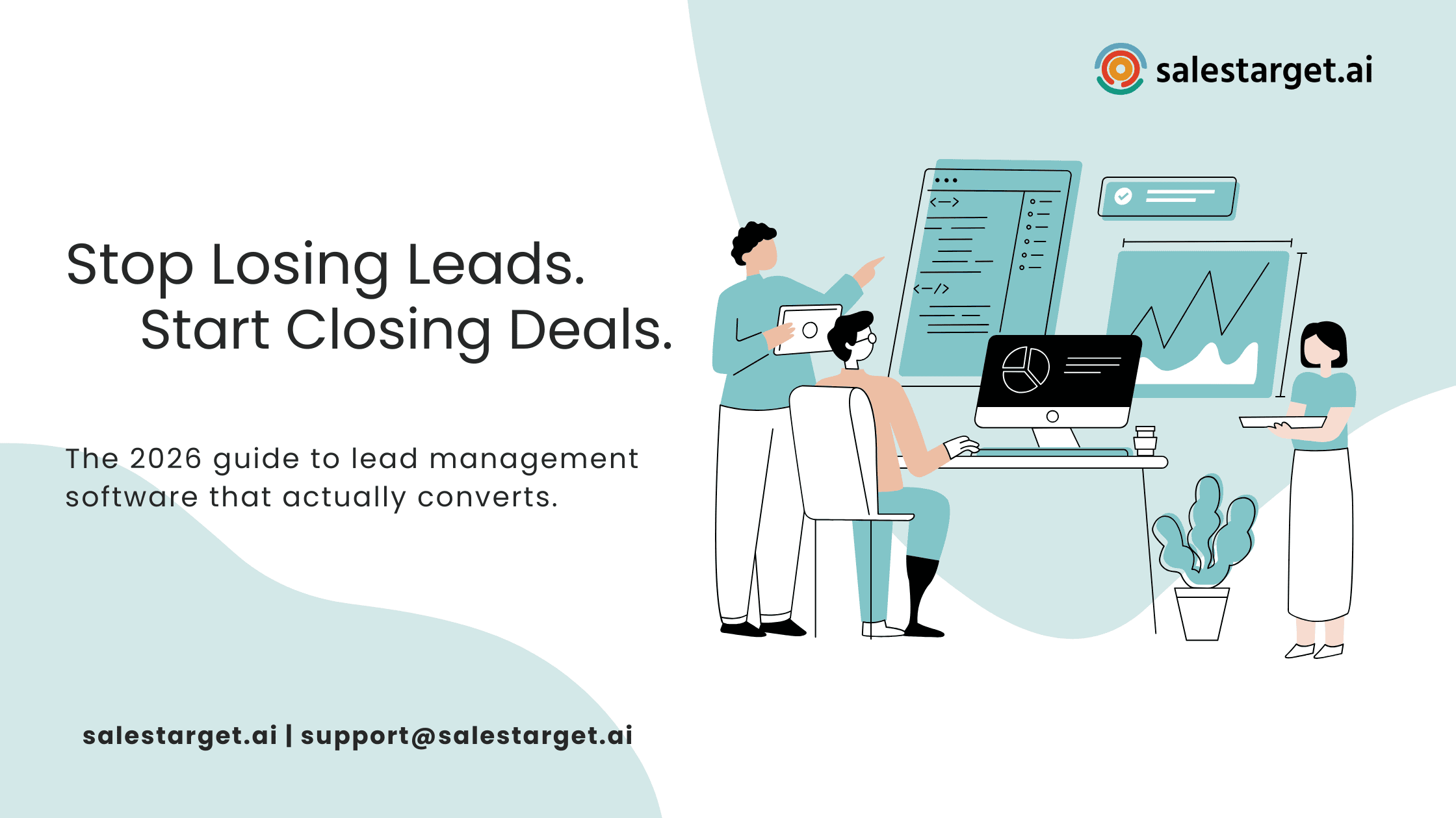 Lead management software dashboard showing pipeline tracking and AI lead scoring